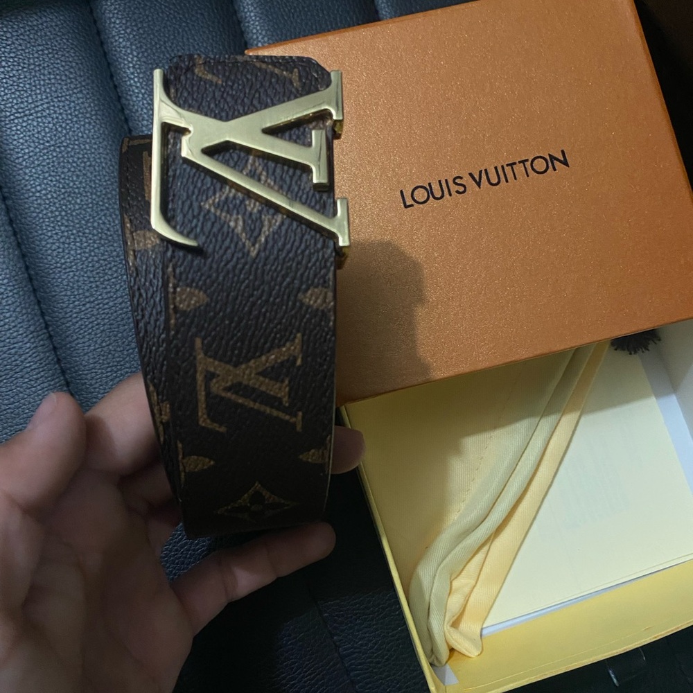 Louis Vuitton Brown Belt with Gold Buckle E - Picture 2 of 5